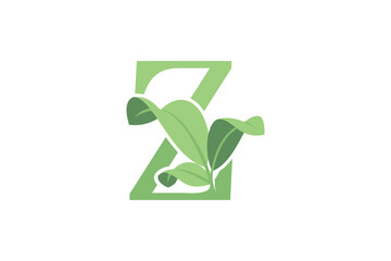leaf design with letter z concept