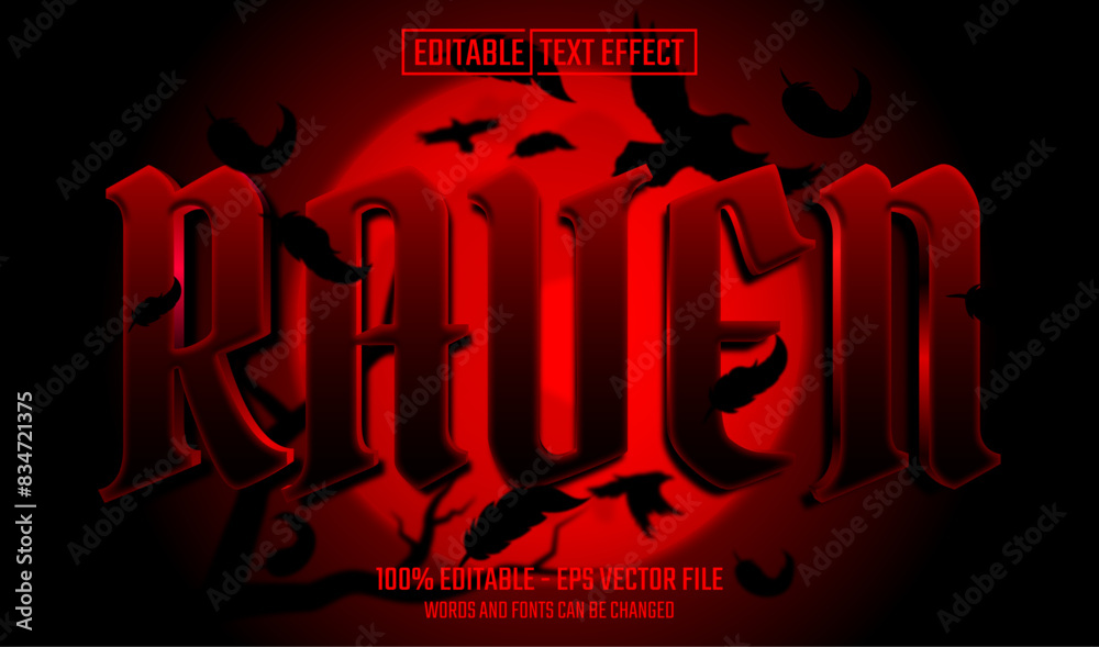 Poster raven editable text effect
