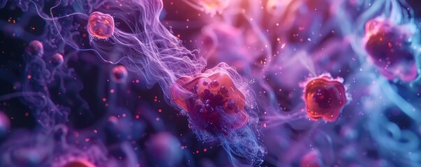 Obraz premium Abstract Purple And Pink Ink Swirls