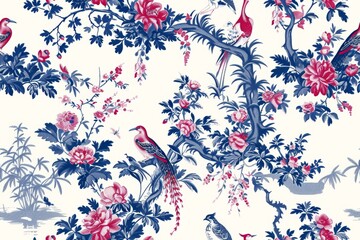 This seamless pattern combines classic patterns.