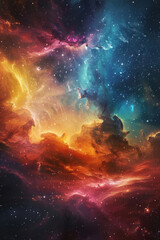 Fototapeta premium Colorful universe with nebula for background