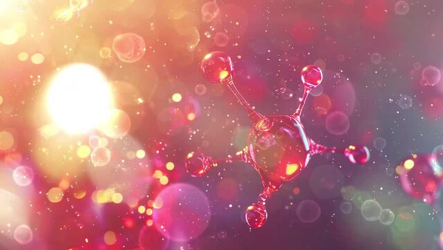 abstract closeup of molecule science beauty background. seamless looping overlay 4k virtual video animation background