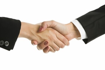 Professional Handshake Between Man and Woman in Suits Following a Job Interview in a Modern Office Setting. Concept of Employment, Business Agreement, and Corporate Professionalism.