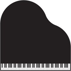 シンプルな88鍵のグランドピアノのイラスト