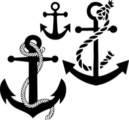 Anchor with Rope of Set of Vector