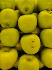 fresh green apple. healthy fruit background, sign and symbol.