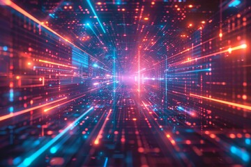 Fototapeta premium Cyber Security Data Transfer illustration created with Generative AI