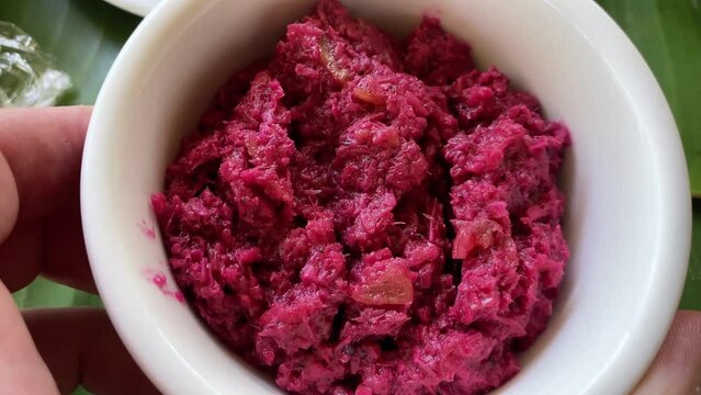 Shrimp paste, a traditional Filipino product called hipon. local asian food