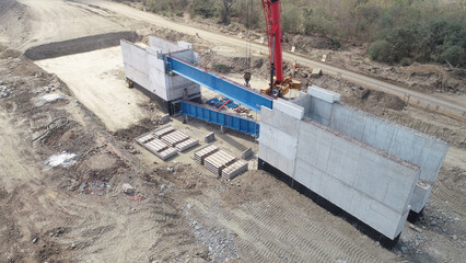 bridge steel beam installation
