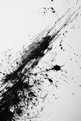 Obraz premium Simple ink splatters or brush strokes on a clean, white background with a contemporary feel.