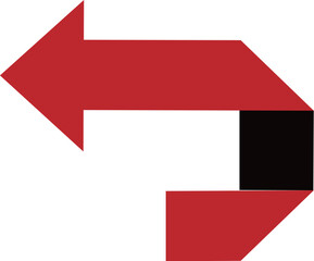 Twisted arrow pointing to the left