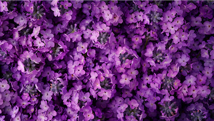 Naklejka premium lavender flower bouquet arranged top view. purple flower background