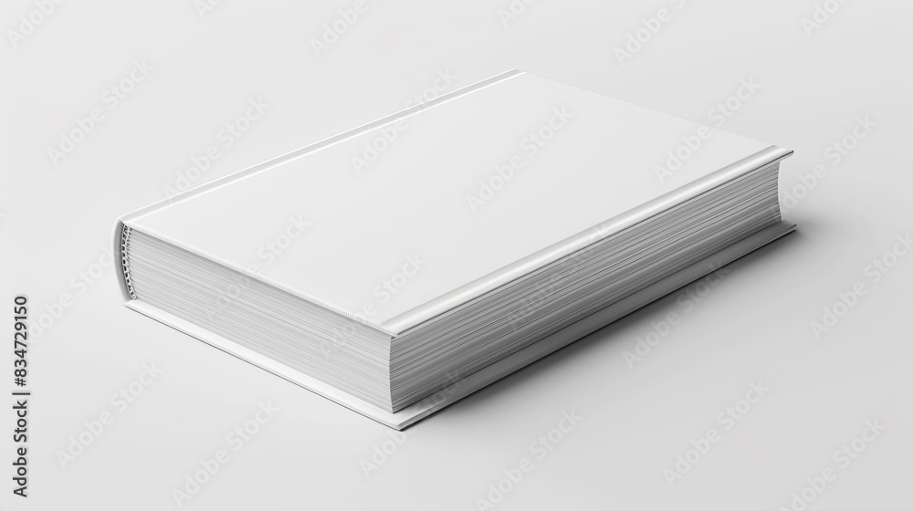 Poster a thick closed book on a light background, clean design, showcasing a concept of blank mockup for br