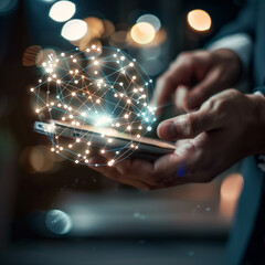 Global information communication concept by contacting via internet