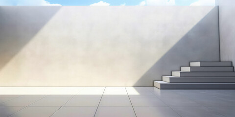 Obraz premium 白い階段と青い空