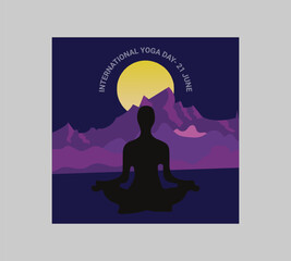 Man asana on a white isolated Yoga background. yoga and meditation. international yoga day poster design.