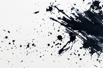 Obraz premium Simple ink splatters or brush strokes on a clean, white background with a contemporary feel.