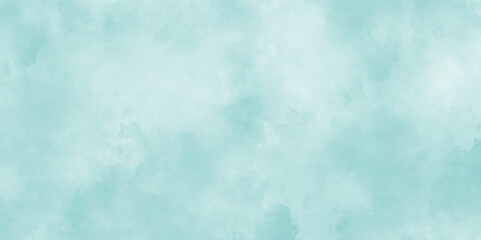 Clouds and mist background on blue, Creative vintage light sky blue background with various clouds and fogg, Watercolor stain with hand paint pattern on blue canvas.