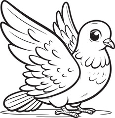 dove vector coloring page