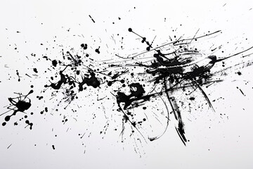 Obraz premium Simple ink splatters or brush strokes on a clean, white background with a contemporary feel.