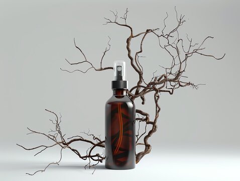 A 3D render of a hair root lifter spray