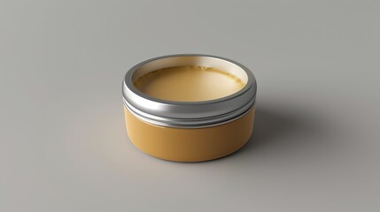 A 3D render of a hair styling wax in a small tin
