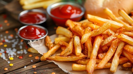 French fries with ketchup and mayo