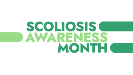Scoliosis Awareness Month colorful text typography on banner illustration great for raising awareness about Scoliosis Awareness Month in june