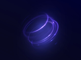 Light effect of the podium on a dark background. Light bright blue swirl. Bright light round teleport podium. Magic gate in a fantasy game. Vector 10 EPS