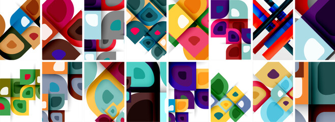 Obraz premium Set of low poly triangles poster geometric backgrounds. Vector Illustration For Wallpaper, Banner, Background, Card, Book Illustration, landing page