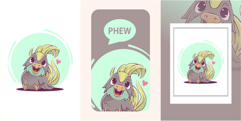 Cute Illustration Baby Bird Template