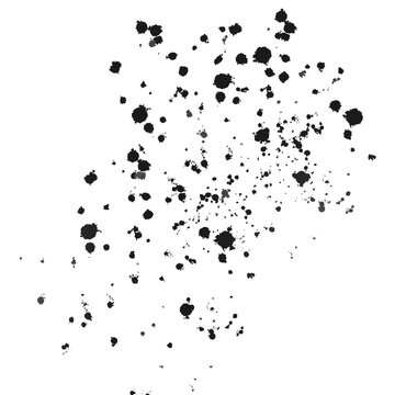 Black ink splat background on a transparent background