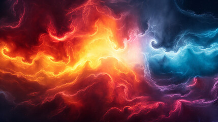 Fototapeta premium Nebula of paint and light on subject of art, design and creativity.