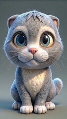 Fototapeta premium cat with eyes isolated