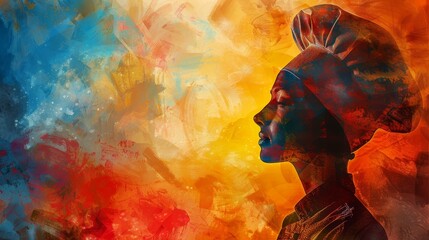 Unique digital illustration of a female chef with culinary skills and passion for cooking.