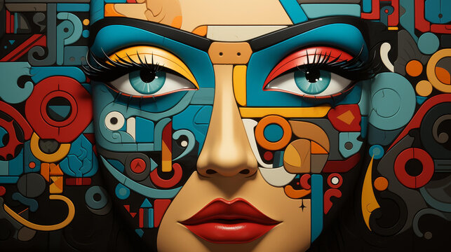 Fototapeta Unique graffiti design with a flat texture, urban expression, eclectic style, and high resolution detailed illustration.