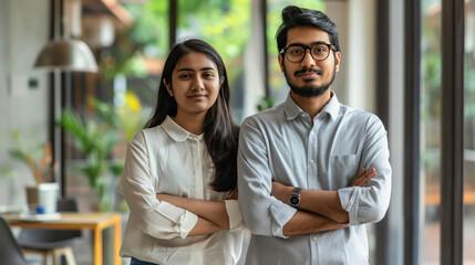 Indian man and woman standing together