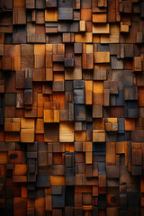 Wood background. Modern wooden facing background. Dark wooden banner. Rustic three-dimensional wood texture