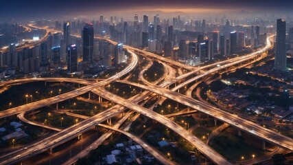 Traffic in the city in beautiful sight.