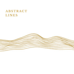 Abstract retro wavy landscape lines