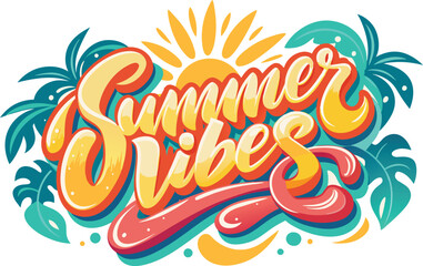 summer vibes in playful swirling script font