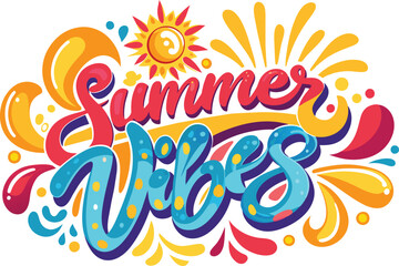 summer vibes in playful swirling script font