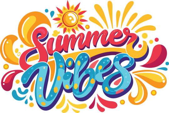 summer vibes in playful swirling script font