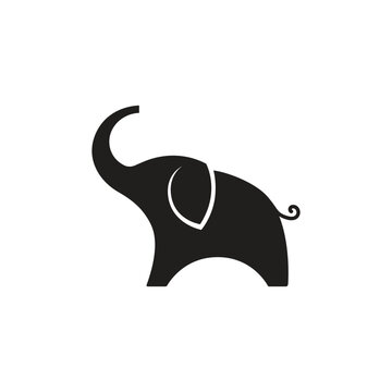 recommend clip art: Abstract elephant vector logo design and icon symbol, 