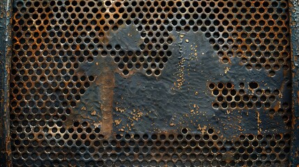 Old vintage radio speaker grid texture pattern, texture background, close-up, top view