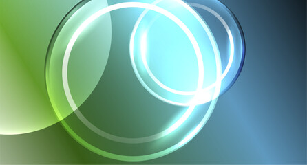 Neon glass circle copyspace for your text or product presentation geometric background. Vector illustration For Wallpaper, Banner, Background, Card, Book Illustration, landing page