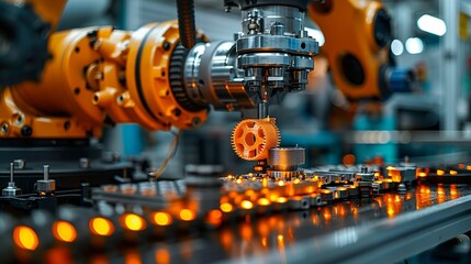 Inside a high-tech repair shop, a mechanic using a 3D scanner to create a digital model of a car part, with advanced fabrication tools ready for custom repairs.