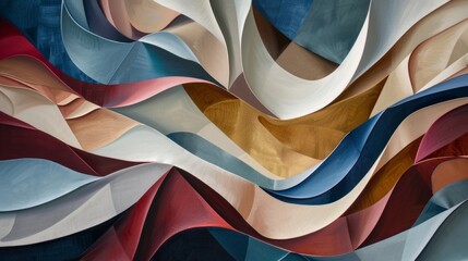 modern artwork crafted from layers of satin