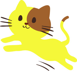 Yellow jumping cat