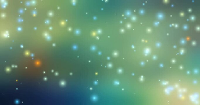 Unrealistically bright glow from the stars. Loop, panorama. Abstract background for backdrop of space, science, astronomy and astrology.